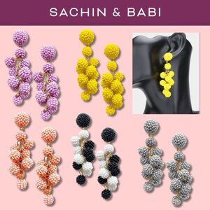 Handmade India Seed Beaded Ball Coconut Dangle Earrings - 5 Colors - NEW - #Fall